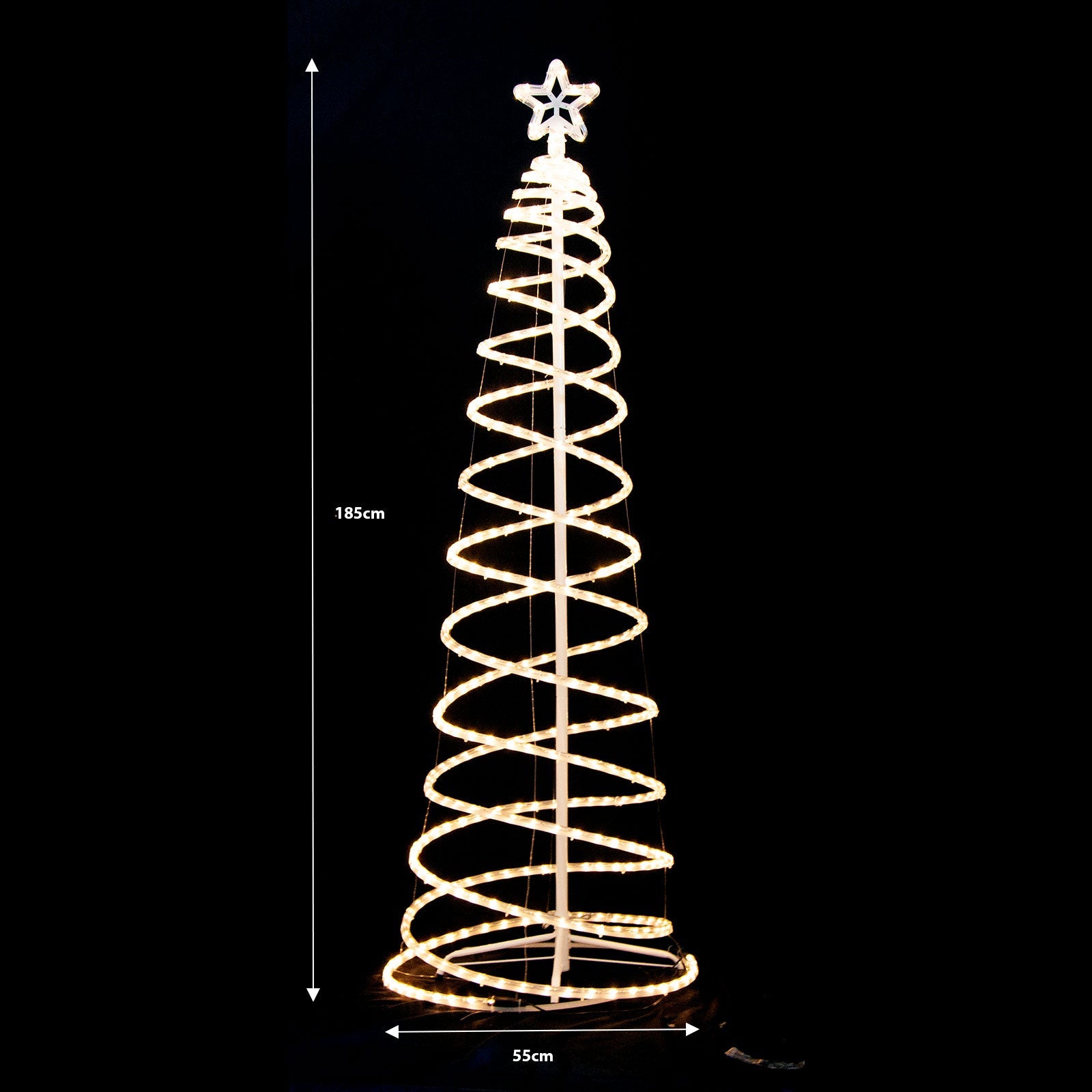 Samland Led 185cm Spiral Rope Light Christmas Tree Star Motif Warm White V1060-17003