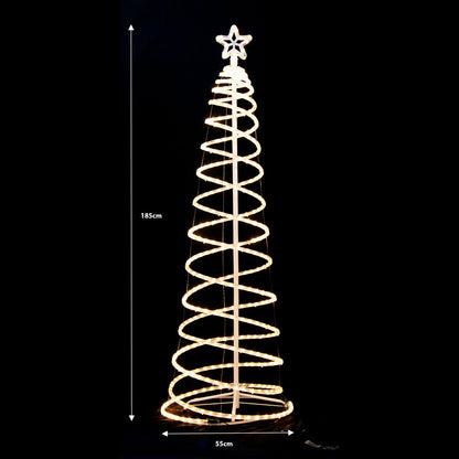 Samland Led 185cm Spiral Rope Light Christmas Tree Star Motif Warm White V1060-17003