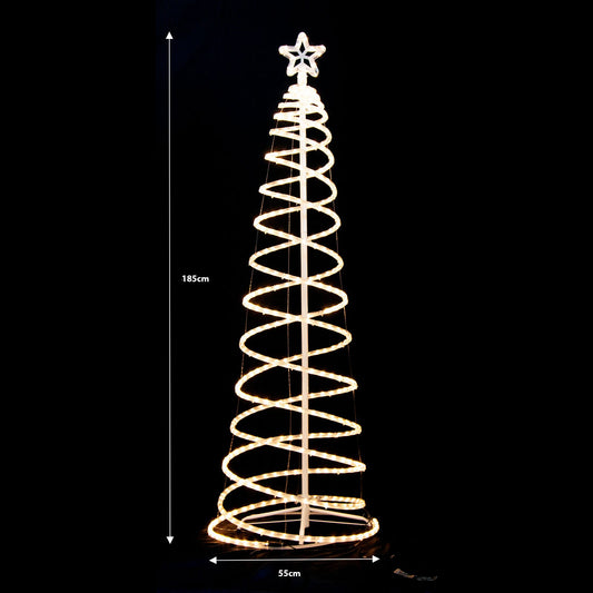 Samland Led 185cm Spiral Rope Light Christmas Tree Star Motif Warm White V1060-17003