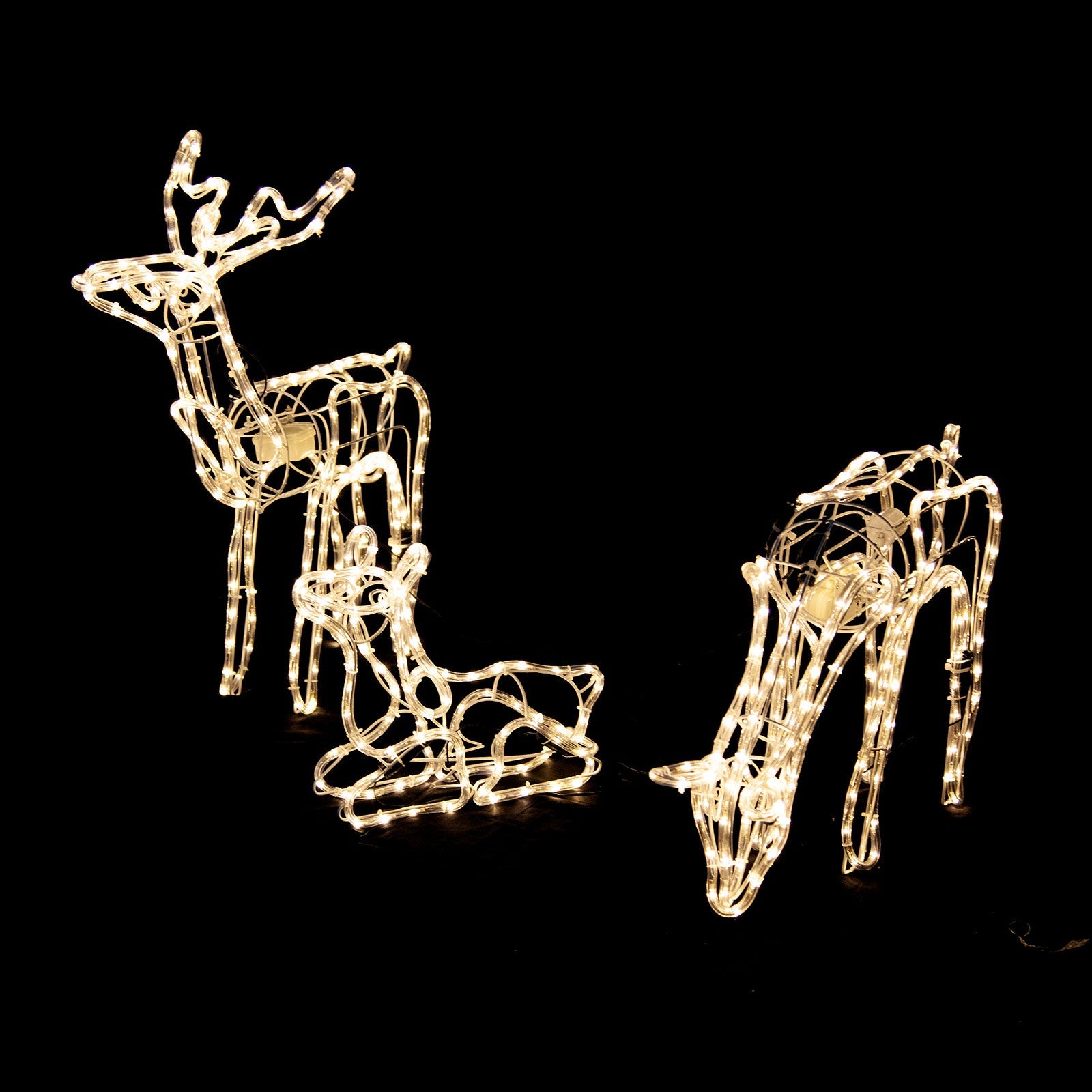 Samland 3 Sets Moving Head Reindeer Family Rope Light for Christmas Yard Decoration V1060-21004