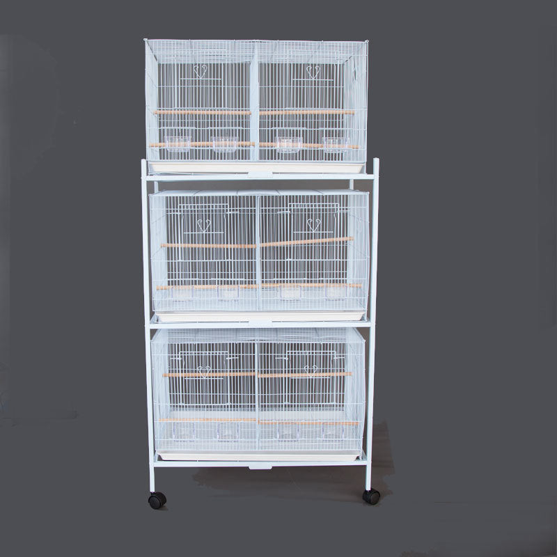 Samland Set of 3 Breeding Bird Cage with Center Dividor with Stand V1060-403WITHSTAND_W
