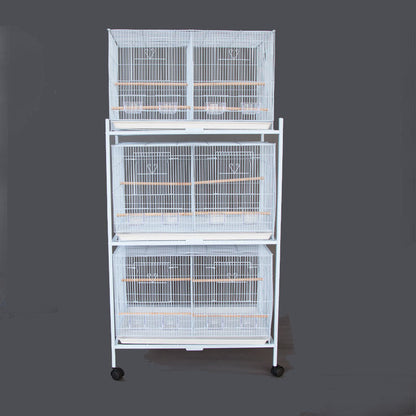 Samland Set of 3 Breeding Bird Cage with Center Dividor with Stand V1060-403WITHSTAND_W