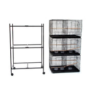 Samland Set of 3 Breeding Bird Cage with Center Dividor with Stand V1060-403WITHSTAND_W