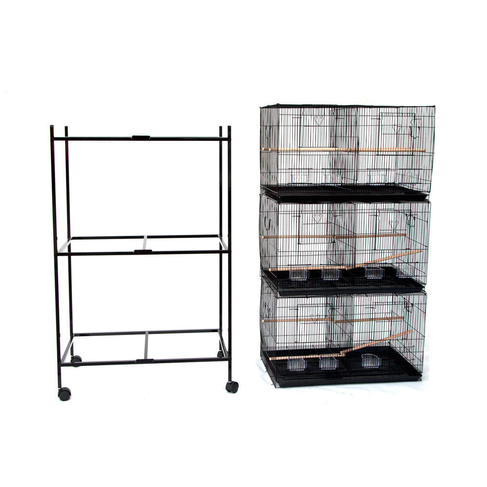 Samland Set of 3 Breeding Bird Cage with Center Dividor with Stand V1060-403WITHSTAND_W