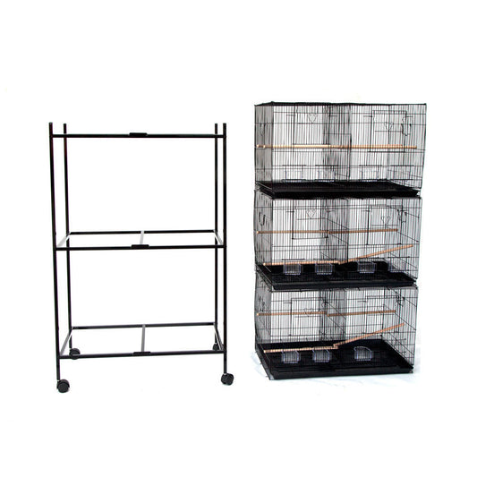 Samland Set of 3 Breeding Bird Cage with Center Dividor with Stand V1060-403WITHSTAND_W