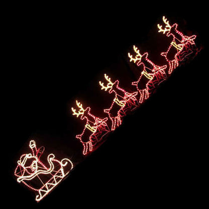 Samland LED SANTA RIDING 4 REINDEER DEER SLEIGH CHRISTMAS ROPE MOTIF LIGHT V1060-4DEERSANTA