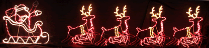 Samland LED SANTA RIDING 4 REINDEER DEER SLEIGH CHRISTMAS ROPE MOTIF LIGHT V1060-4DEERSANTA