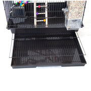 Samland Dome Top High Bird Cage on Stand with Play Toys Black V1060-88703_B