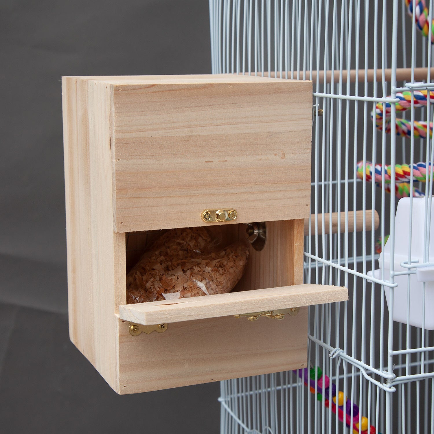Samland DOME TOP HIGH BIRD CAGE ON STAND WITH PLAY TOYS WHITE V1060-88703_W