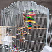 Samland DOME TOP HIGH BIRD CAGE ON STAND WITH PLAY TOYS WHITE V1060-88703_W