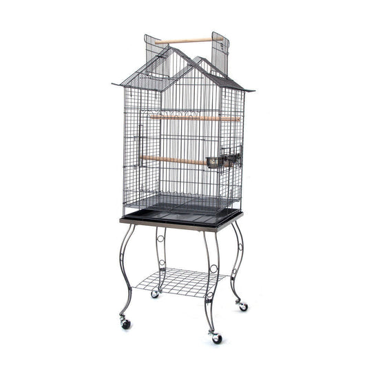 Samland BIRD PARROT CAGE WITH STAND COCKATIEL AMAZON AFRICAN GREY CAIQUE CONURE BLACK V1060-934_B