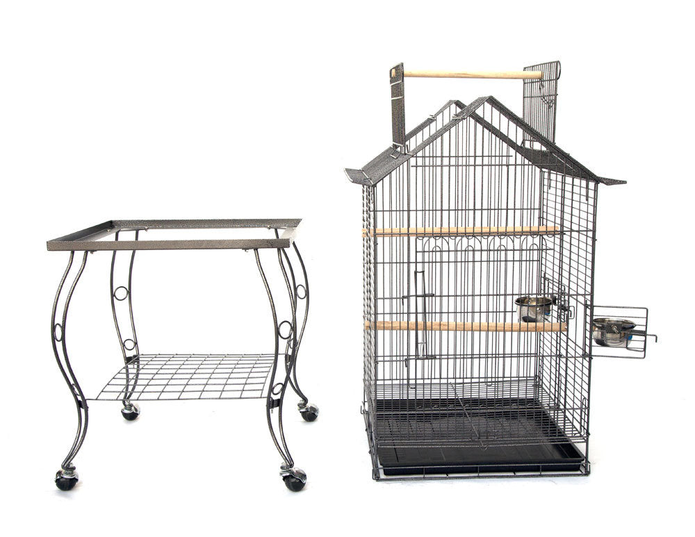 Samland BIRD PARROT CAGE WITH STAND COCKATIEL AMAZON AFRICAN GREY CAIQUE CONURE BLACK V1060-934_B