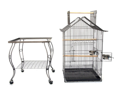 Samland BIRD PARROT CAGE WITH STAND COCKATIEL AMAZON AFRICAN GREY CAIQUE CONURE BLACK V1060-934_B