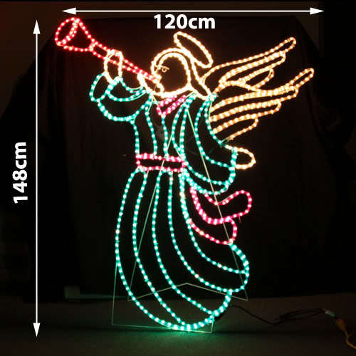 Samland LED ANIMATED CHRISTMAS ANGEL SOUNDING TRUMPET MOTIF ROPE LIGHT V1060-ANGEL