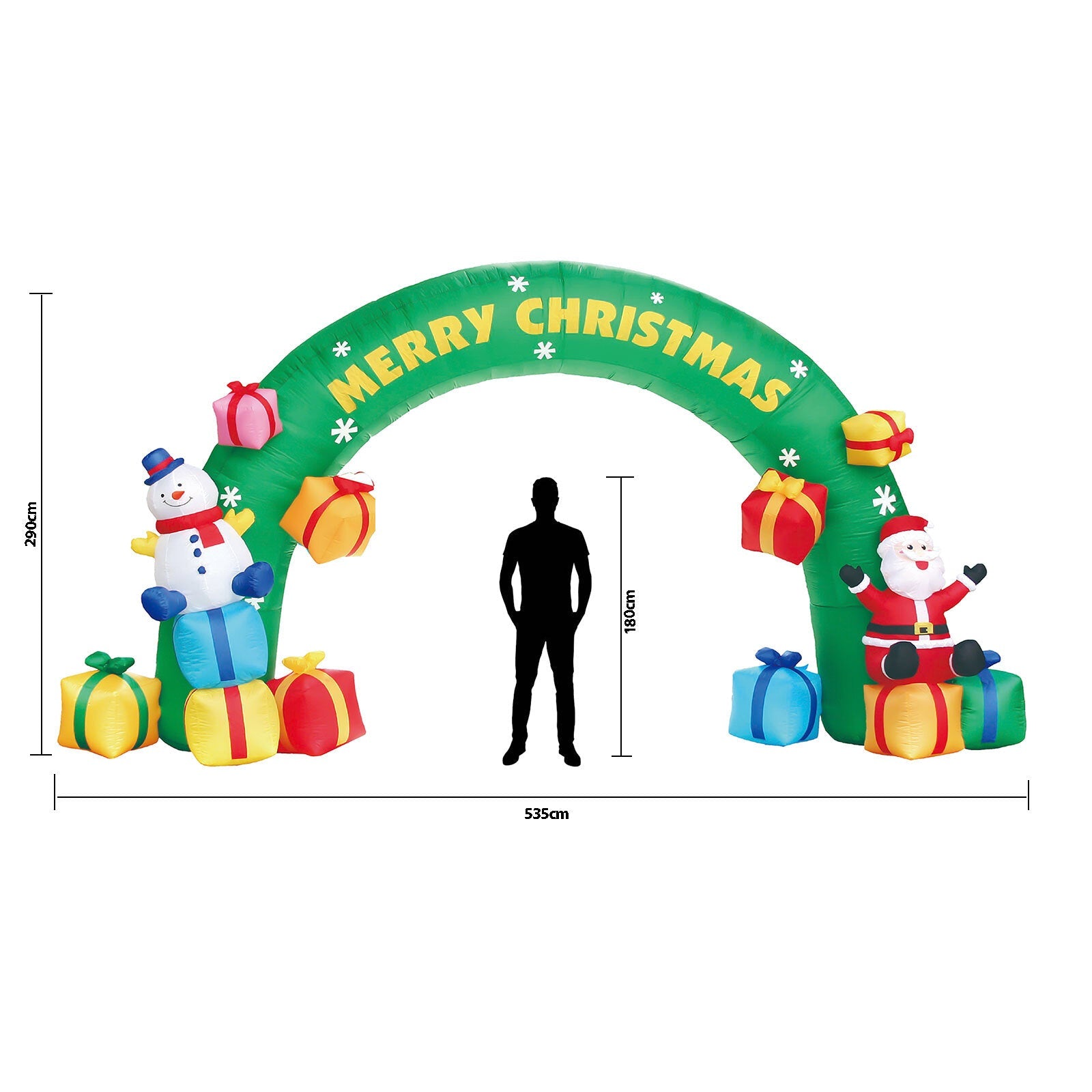 Samland 5x3M INFLATABLE CHRISTMAS ARCH WITH SANTA SNOW MAN AND LED LIGHT V1060-AR500