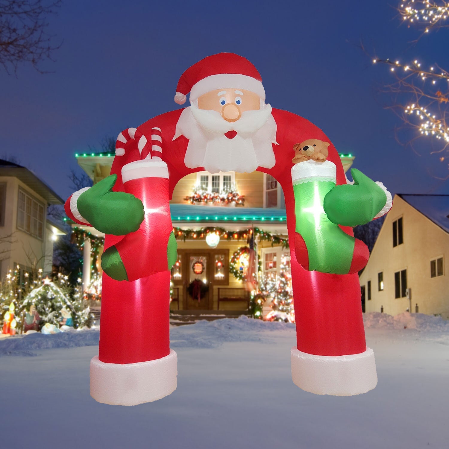 Samland 285CM INFLATABLE SANTA CLAUSE CHRISTMAS ARCHWAY WITH LED LIGHT V1060-ARC240