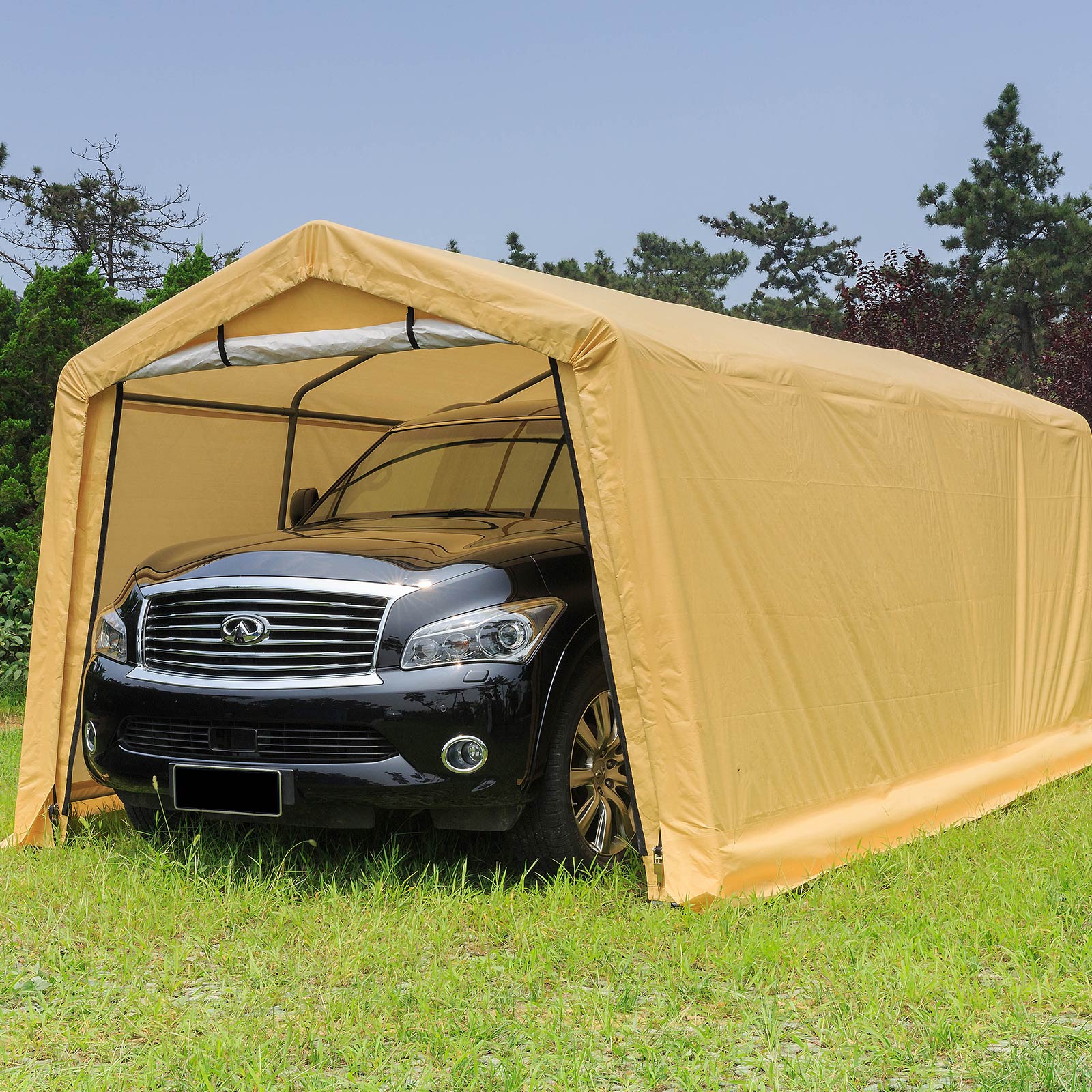 Samland Portable Carport Garage Shelter Canopy Single Size 10x20FT V1060-AS1020