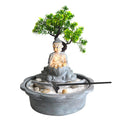 Samland JAPANESE MINIATURE ZEN BONSAI GARDEN WITH BUDDHA WATER FOUNTAIN V1060-BNS01
