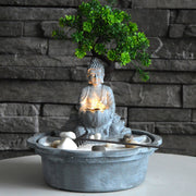 Samland JAPANESE MINIATURE ZEN BONSAI GARDEN WITH BUDDHA WATER FOUNTAIN V1060-BNS01
