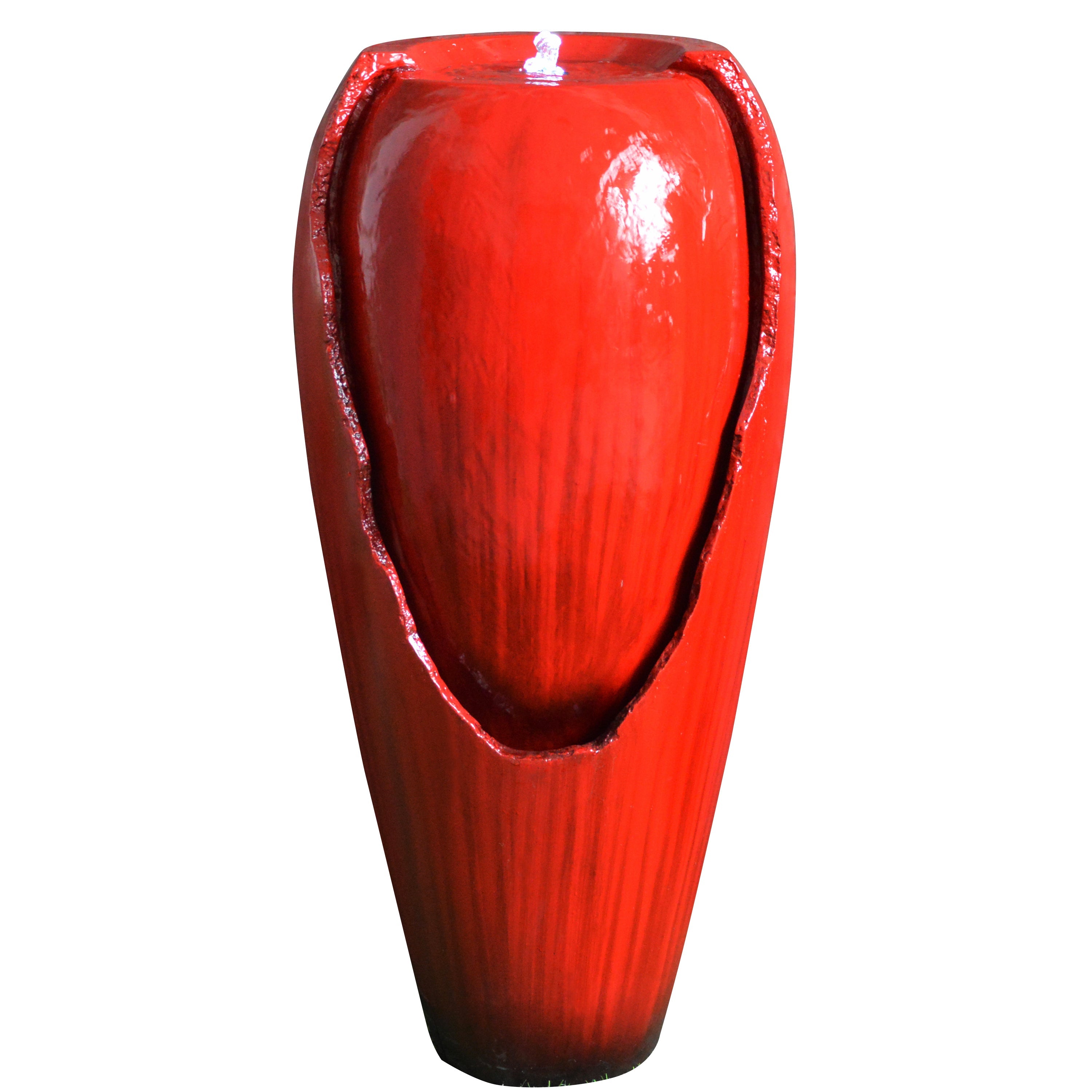 Samland 82CM BROKEN JAR WATER FEATURE FOUNTAIN WITH LED LIGHT RED V1060-BPF82R