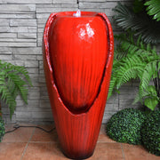 Samland 82CM BROKEN JAR WATER FEATURE FOUNTAIN WITH LED LIGHT RED V1060-BPF82R