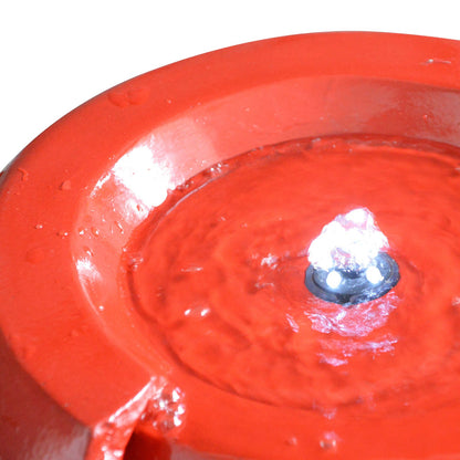 Samland 82CM BROKEN JAR WATER FEATURE FOUNTAIN WITH LED LIGHT RED V1060-BPF82R