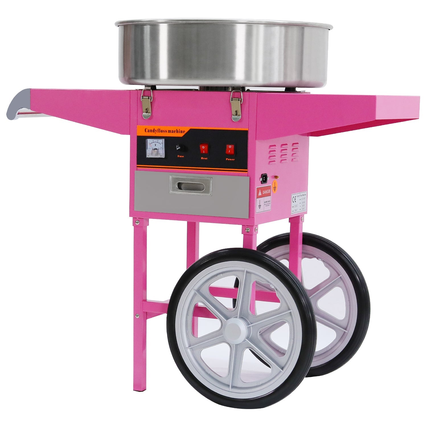 Samland Commercial Fairy Floss Machine with Wheeled Cart V1060-CFM05