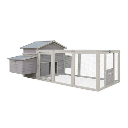 Samland Wooden Chicken Coop with Spacious Run – Outdoor Waterproof Hen House for Multiple Chickens