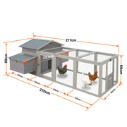 Samland Wooden Chicken Coop with Spacious Run – Outdoor Waterproof Hen House for Multiple Chickens