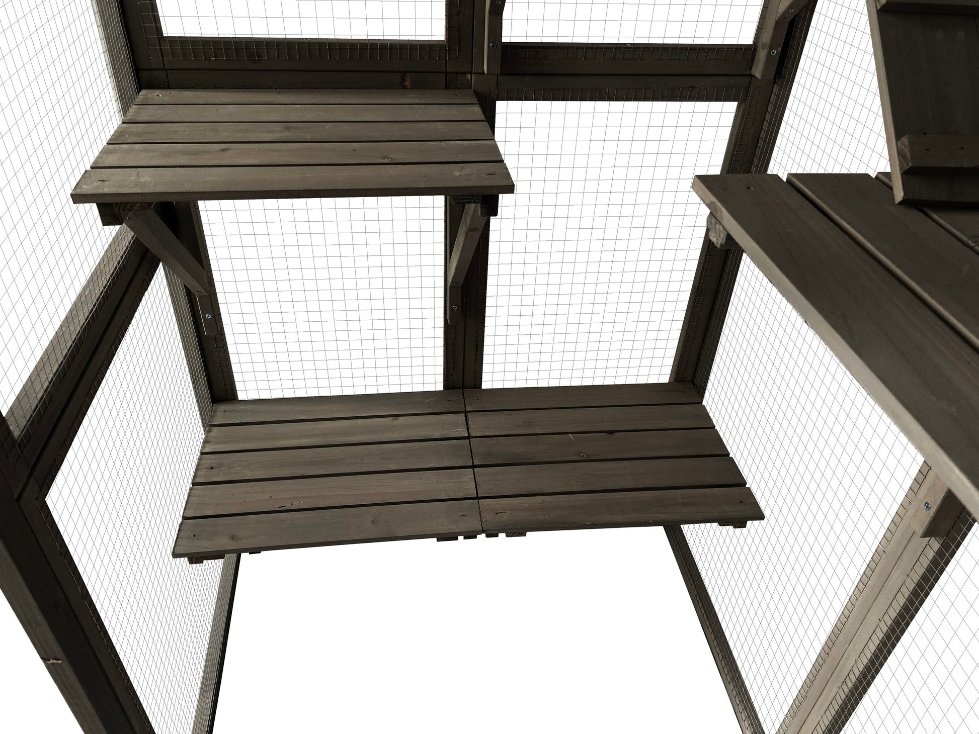Samland Wooden Cat Cage Walk in Cat Condo House Kitten Ferret Enclosure Cage V1060-DCT2413