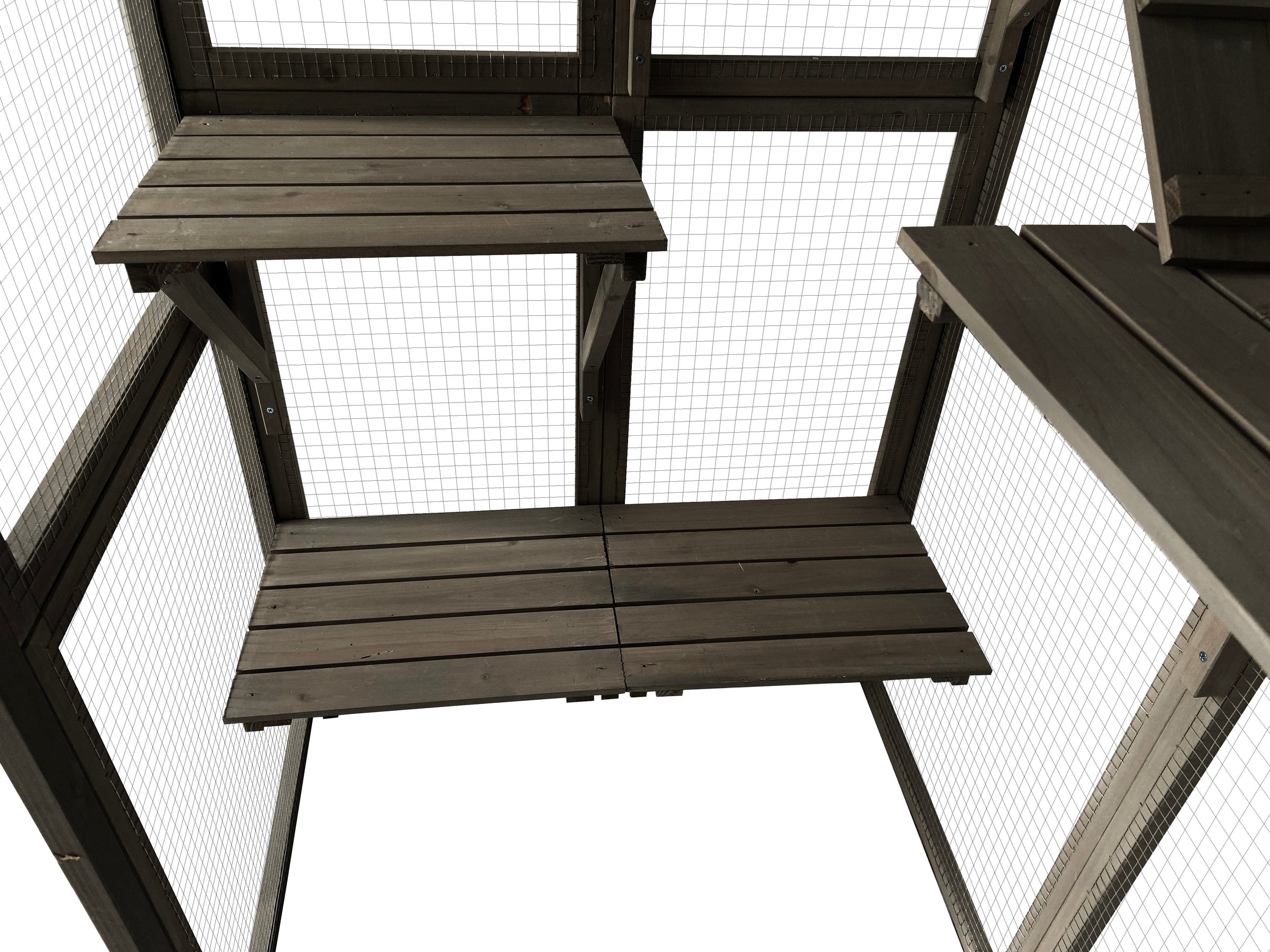 Samland Wooden Cat Cage Walk in Cat Condo House Kitten Ferret Enclosure Cage V1060-DCT2413