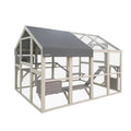 Samland Large Wooden Outdoor Cat House Catio with Platforms, Ramps, Cozy Houses and Weatherproof Roof