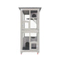 Samland Outdoor Wooden Cat Enclosure Catio with Wheels, Double Cat Houses & Roof