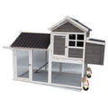 Samland WOODEN CHICKEN RANCH CHICKEN COOP WITH RUN ON WHEEL PVC ROOF V1060-DDP1745