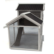 Samland WOODEN CHICKEN RANCH CHICKEN COOP WITH RUN ON WHEEL PVC ROOF V1060-DDP1745