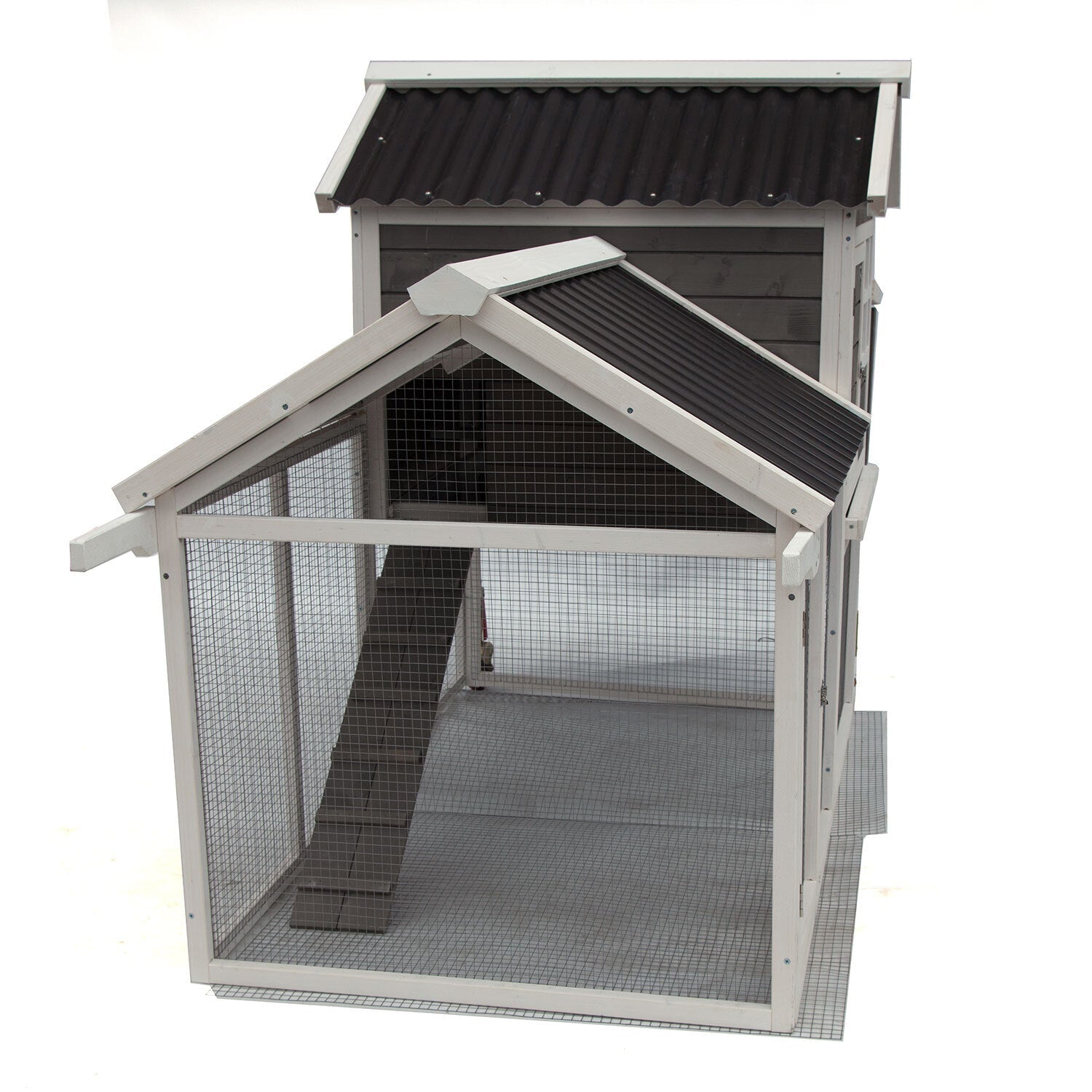 Samland WOODEN CHICKEN RANCH CHICKEN COOP WITH RUN ON WHEEL PVC ROOF V1060-DDP1745