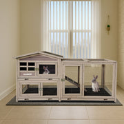 Samland Rabbit Hutch Cage Indoor and Outdoor Chicken Coop Guinea Pig Cage Bunny Cage Waterproof Roof V1060-DRT2412