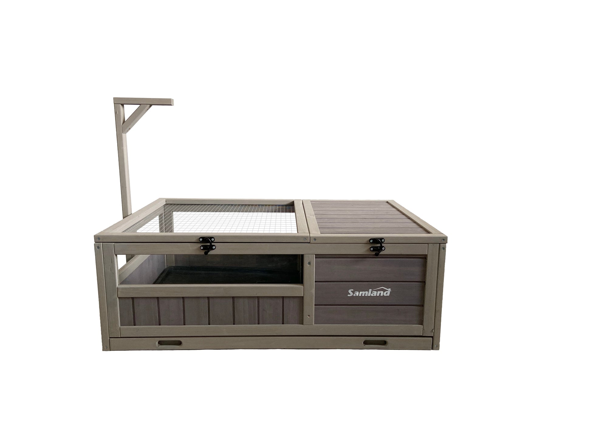 Samland Wooden Tortoise House Cage, Indoor Enclosure House Reptile Habitat Cage Box V1060-DTT2414