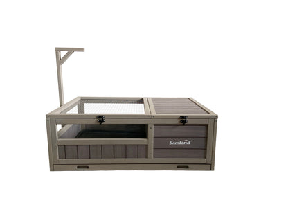 Samland Wooden Tortoise House Cage, Indoor Enclosure House Reptile Habitat Cage Box V1060-DTT2414