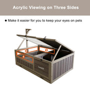 Samland Wooden Tortoise House Cage, Indoor Enclosure House Reptile Habitat Cage Box V1060-DTT2414