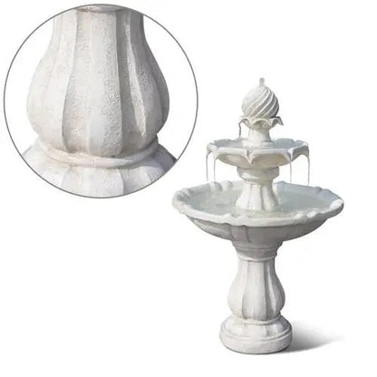 Samland SOLAR POWERED 2-TIER BIRD BATH WATER FOUNTAIN V1060-F802A