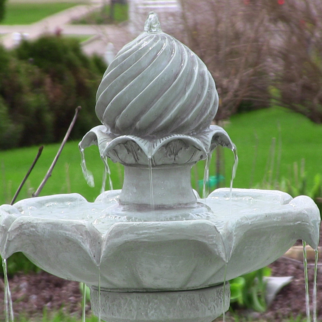 Samland SOLAR POWERED 2-TIER BIRD BATH WATER FOUNTAIN V1060-F802A