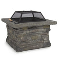 Samland STONE BASE OUTDOOR PATIO HEATER FIRE PIT TABLE WITH BBQ GRILL FIREPIT V1060-FP29