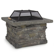 Samland STONE BASE OUTDOOR PATIO HEATER FIRE PIT TABLE WITH BBQ GRILL FIREPIT V1060-FP29