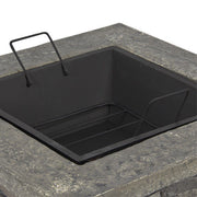 Samland STONE BASE OUTDOOR PATIO HEATER FIRE PIT TABLE WITH BBQ GRILL FIREPIT V1060-FP29