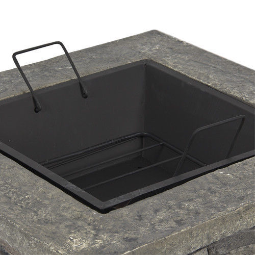 Samland STONE BASE OUTDOOR PATIO HEATER FIRE PIT TABLE WITH BBQ GRILL FIREPIT V1060-FP29