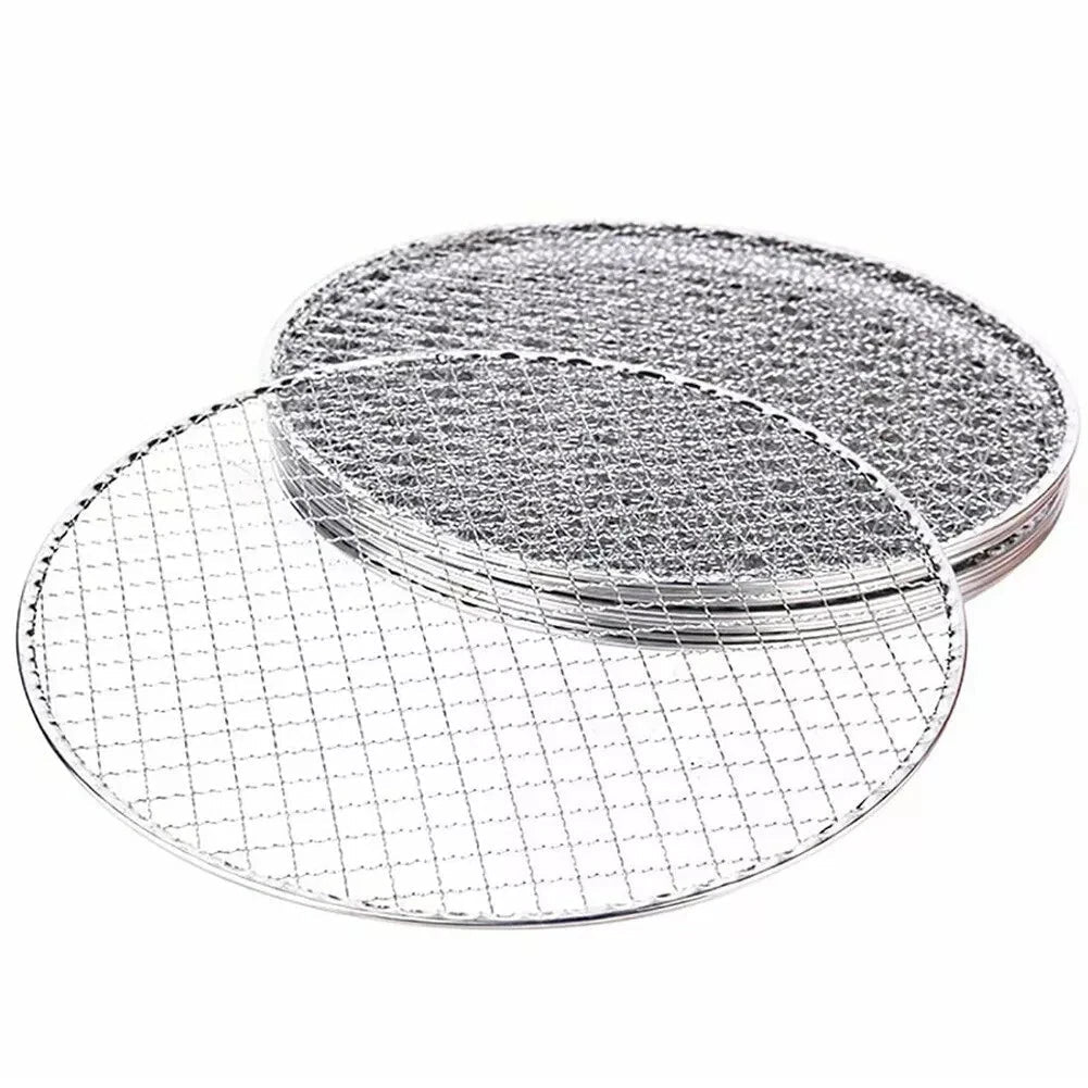 Samland 28CM BBQ Grill Mesh Fish Meat Round Net Mat Barbecue Pad for Camping V1060-GM28