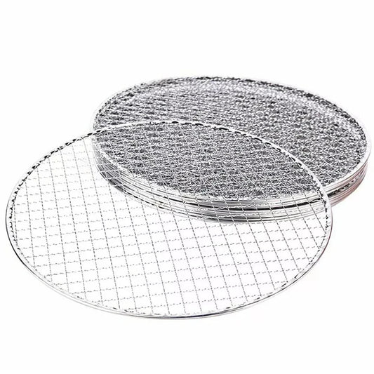 Samland 28CM BBQ Grill Mesh Fish Meat Round Net Mat Barbecue Pad for Camping V1060-GM28