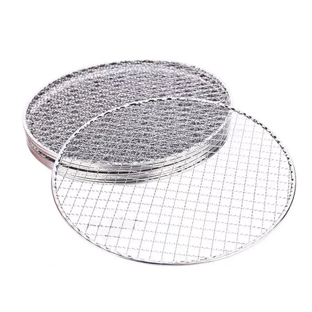 Samland 28CM BBQ Grill Mesh Fish Meat Round Net Mat Barbecue Pad for Camping V1060-GM28