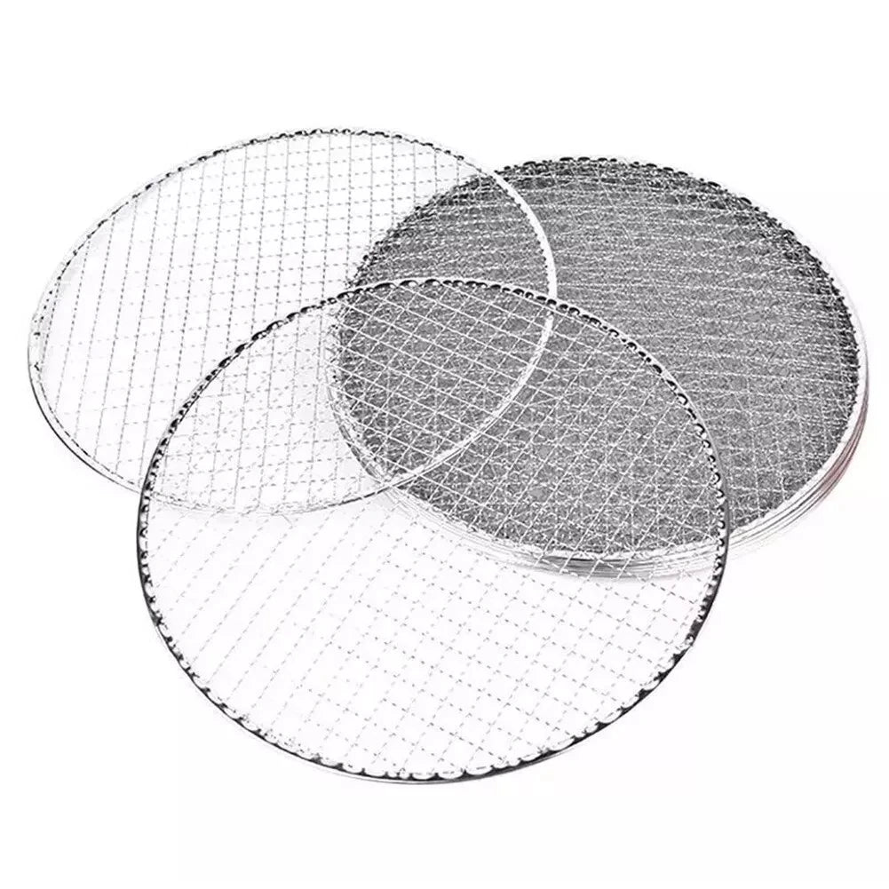 Samland 28CM BBQ Grill Mesh Fish Meat Round Net Mat Barbecue Pad for Camping V1060-GM28